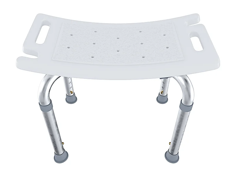 Sgabello Doccia Sedile Vasca Da Bagno Altezza Regolabile In 6 Posizioni Piedini Antiscivolo Portata Max 120 Kg Per Anziani Disabili 50 x 30 Cm Bianco