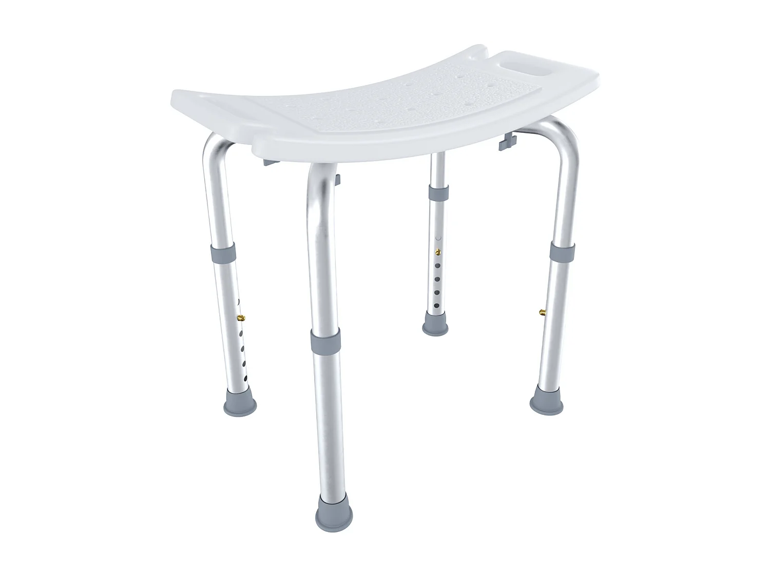 Sgabello Doccia Sedile Vasca Da Bagno Altezza Regolabile In 6 Posizioni Piedini Antiscivolo Portata Max 120 Kg Per Anziani Disabili 50 x 30 Cm Bianco