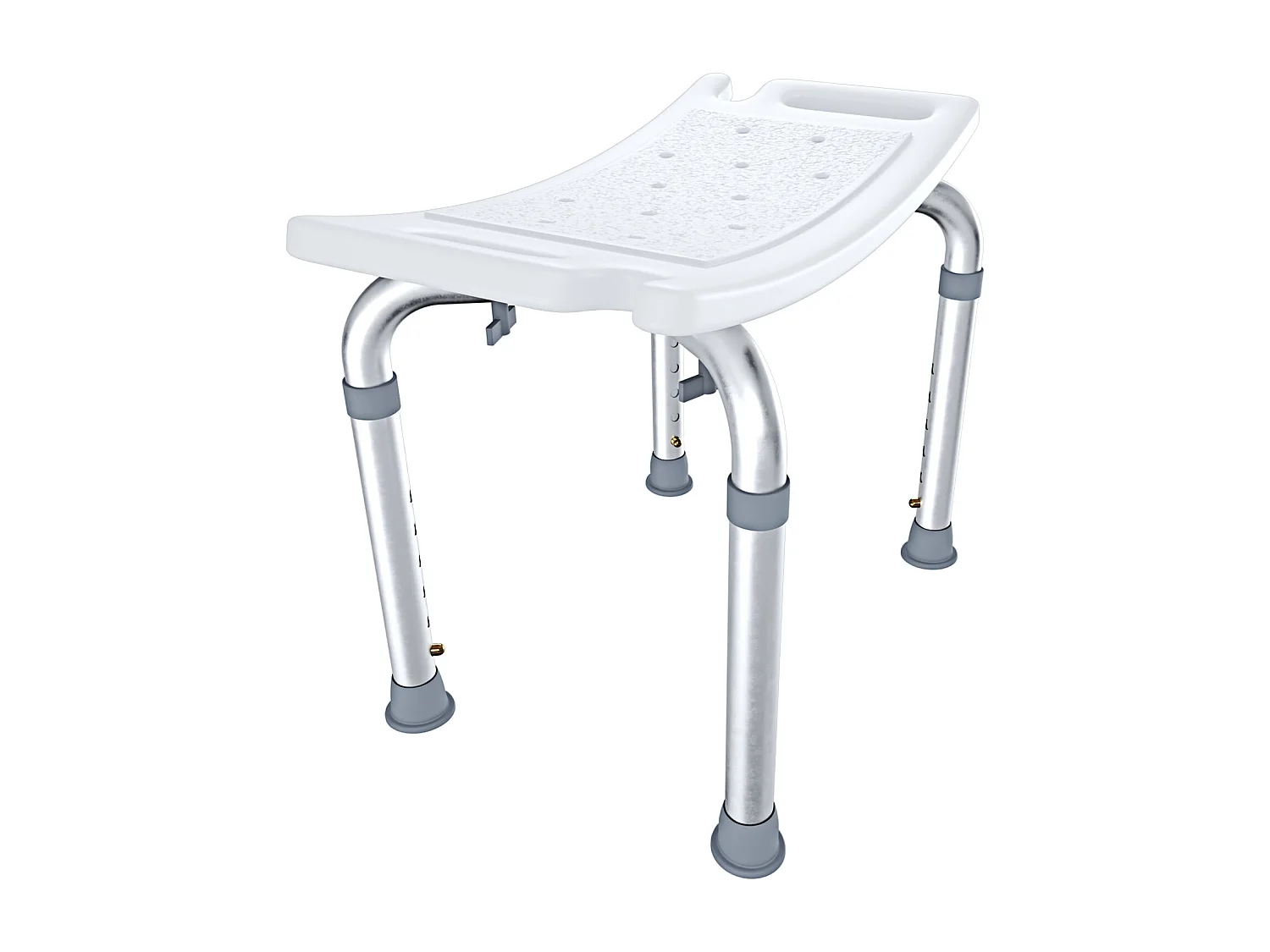 Sgabello Doccia Sedile Vasca Da Bagno Altezza Regolabile In 6 Posizioni Piedini Antiscivolo Portata Max 120 Kg Per Anziani Disabili 50 x 30 Cm Bianco