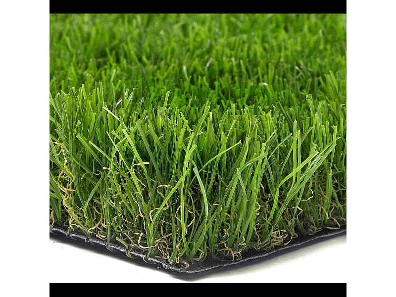 Prato Sintetico Manto Erboso Erba Finta Realistica Giardino 4 Sfumature di Colore Tappeto Erboso Sintetico Anti UV Atossico Drenante 50mm 1x5mt 5mq
