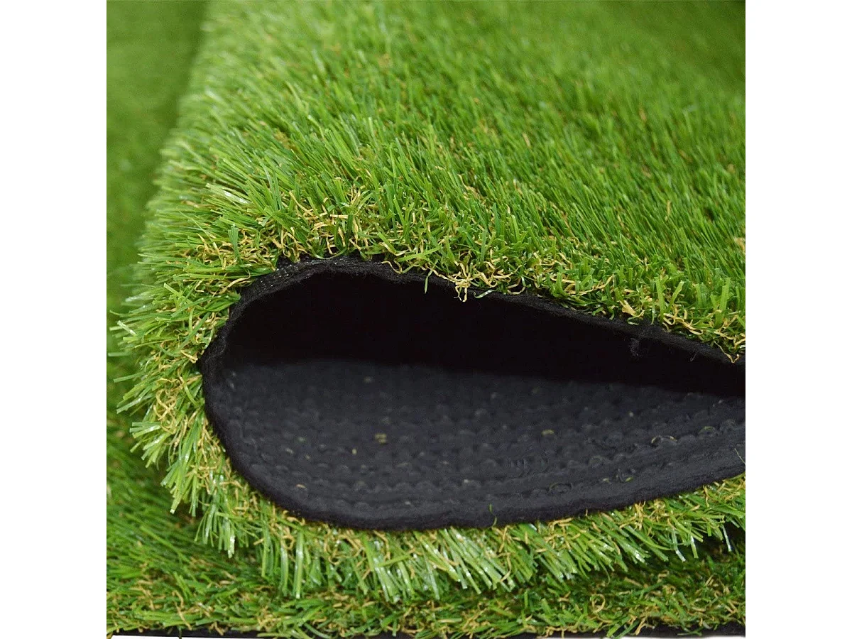 Prato Sintetico Manto Erboso Erba Finta Realistica Giardino 4 Sfumature di Colore Tappeto Erboso Sintetico Anti UV Atossico Drenante (50mm 1x10mt 10mq)