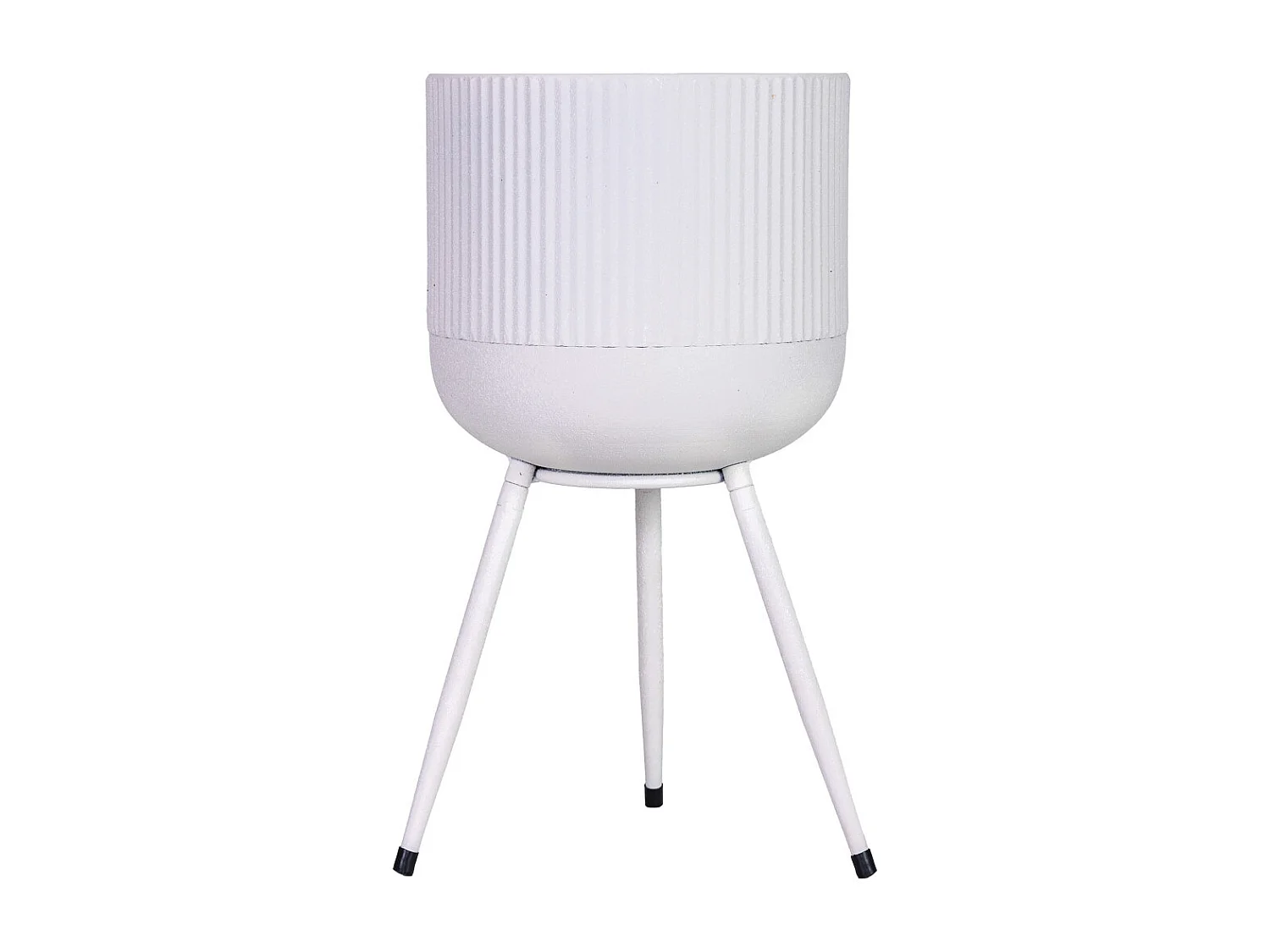 Macetero con soporte de metal blanco 25,5x25,5x48h cm