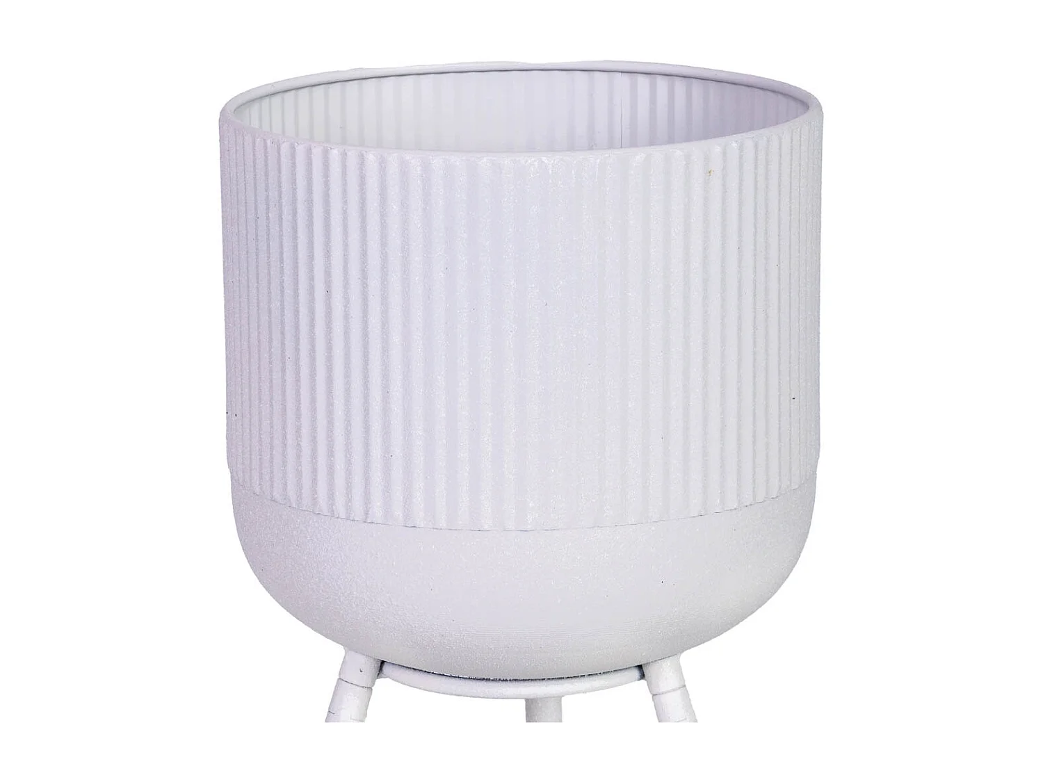 Jardinière avec support en métal blanc 25,5x25,5x48h cm