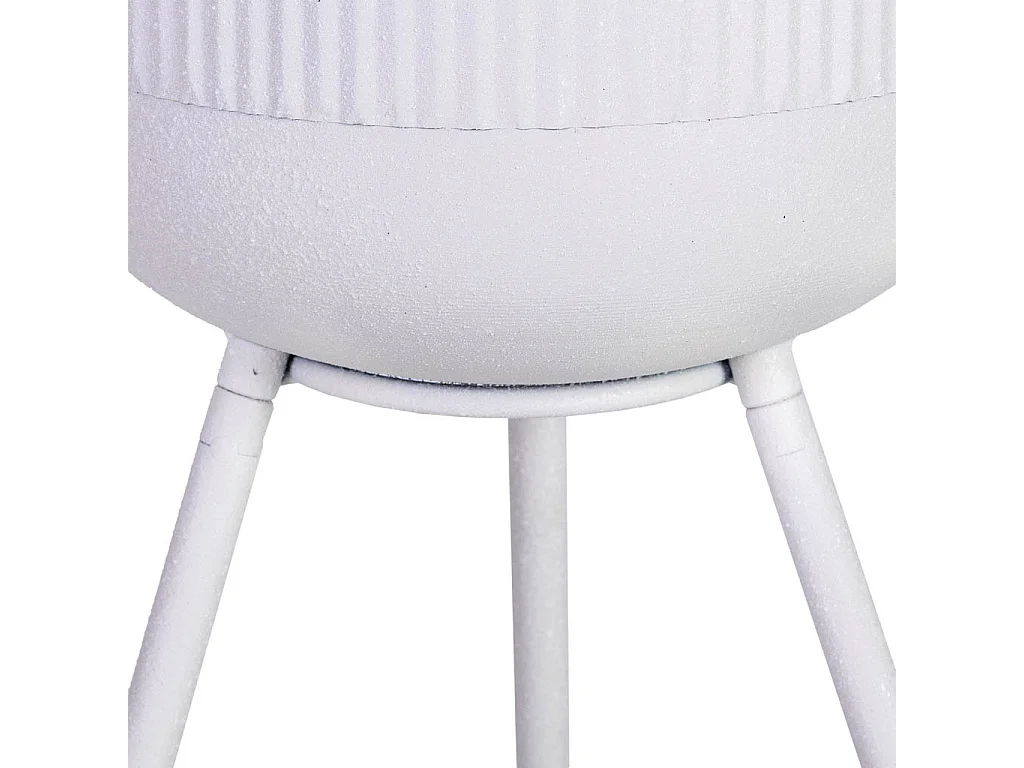 Jardinière avec support en métal blanc 25,5x25,5x48h cm