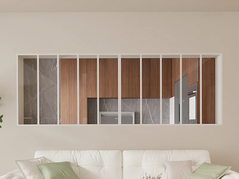 Vetrata atelier L240 x H105 in Alluminio termolaccato Bianco - BAYVIEW