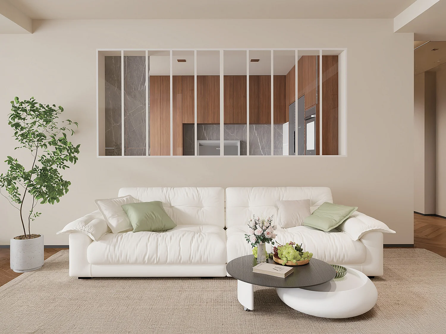 Divisória de atelier em alumínio termolacado C240 x A130 cm branco - BAYVIEW