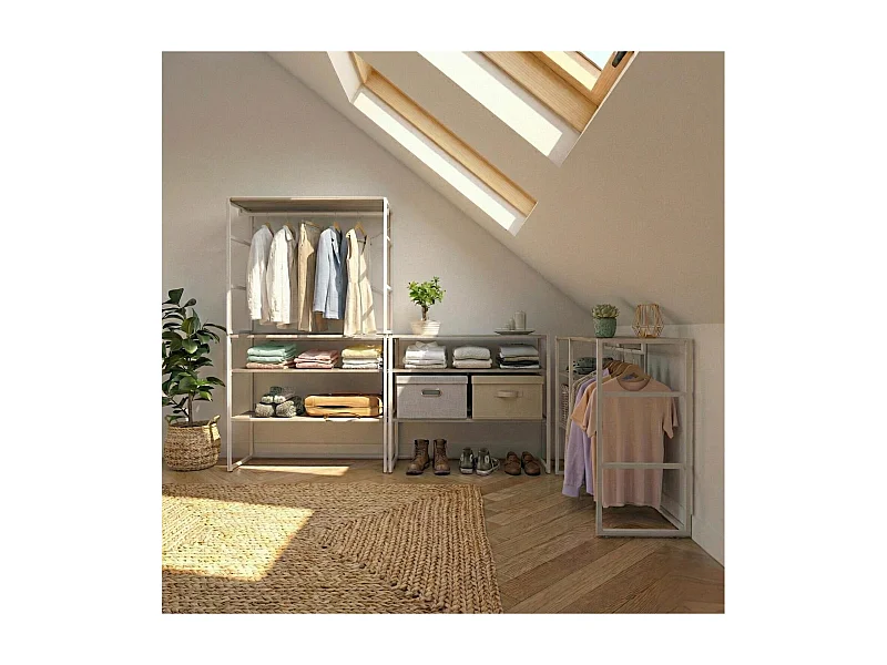 Conjunto de 4 cabideiros modulares para sótão 400x85cm KADRA