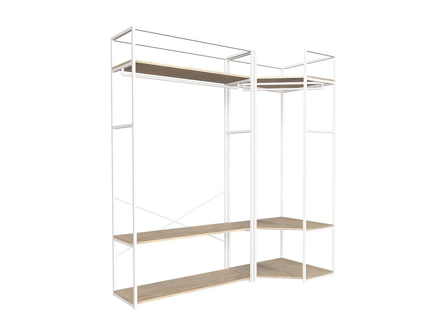 Set di 2 appendiabiti in legno e metallo 180x200cm JUNE