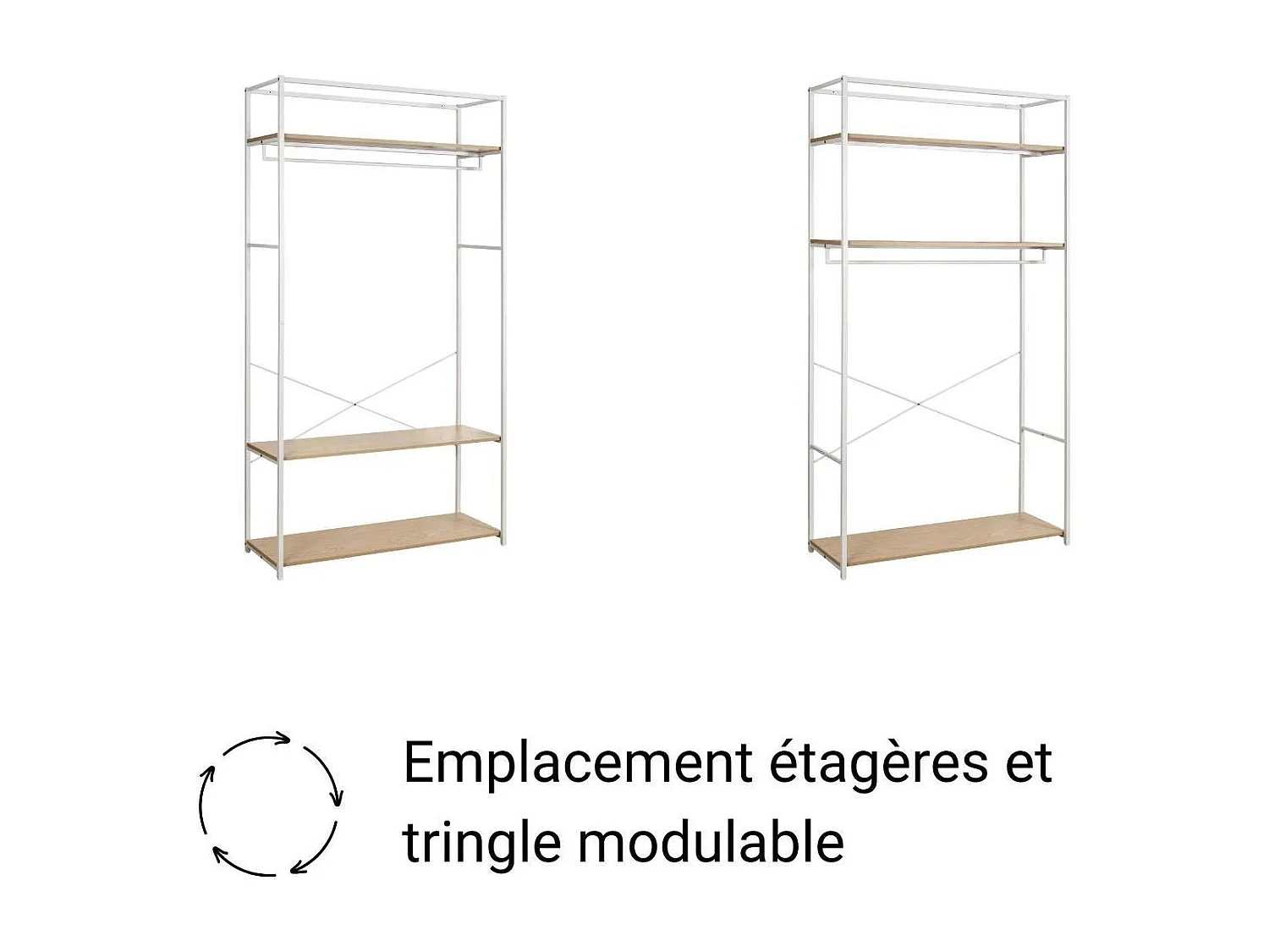 Set di 2 appendiabiti in legno e metallo 180x200cm JUNE