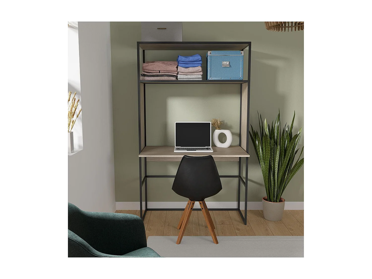 OSLO houten metalen kledingrek en bureau