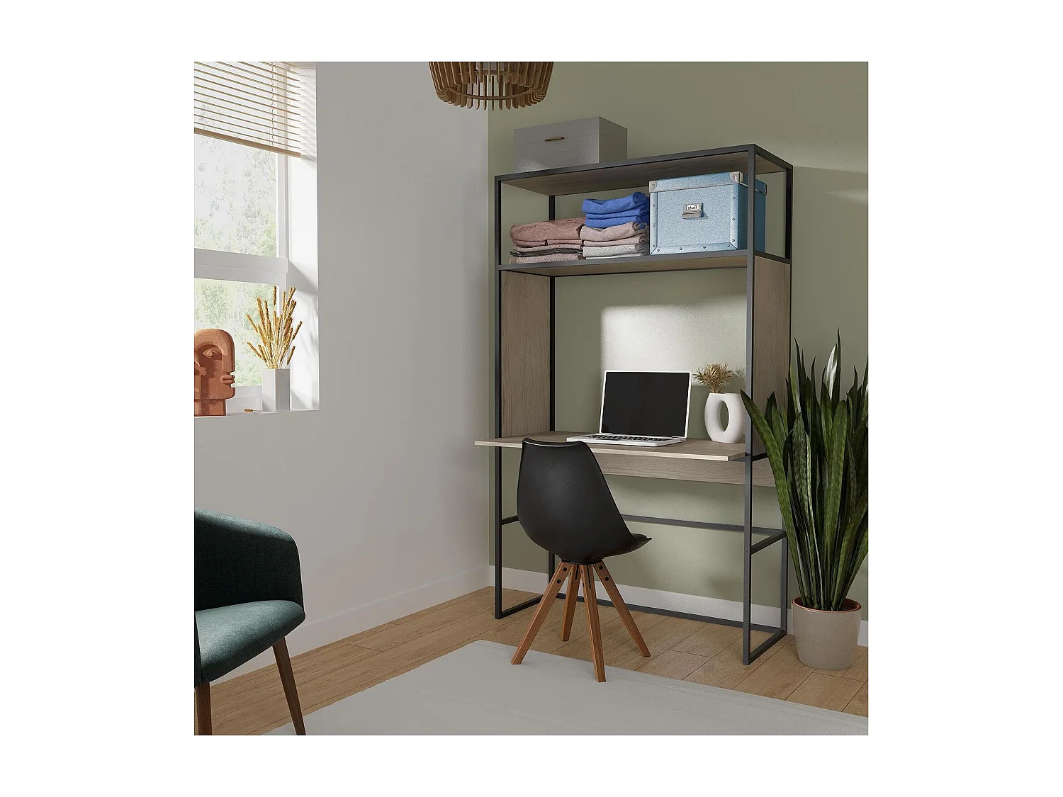 OSLO houten metalen kledingrek en bureau