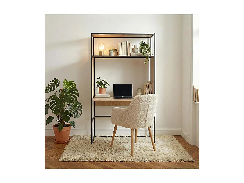 OSLO Kleiderständer und Schreibtisch aus Holz und Metall