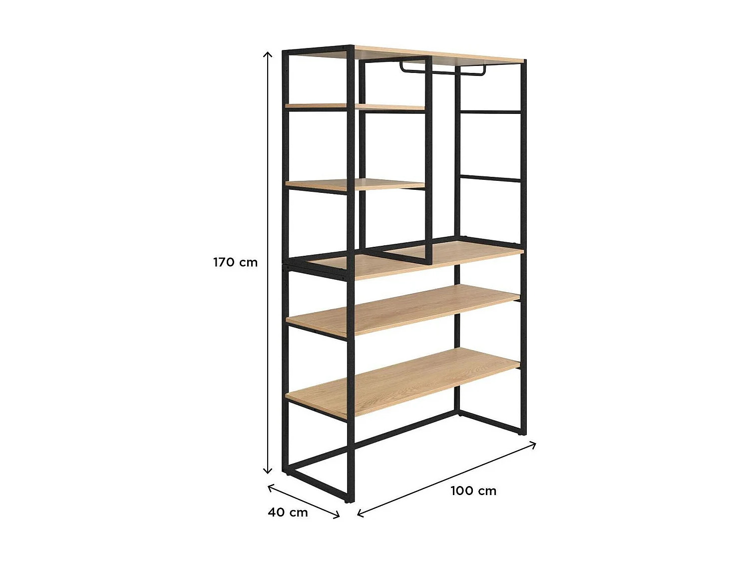 Set van 2 modulaire zolderkledingrekken 200x85cm KADRA
