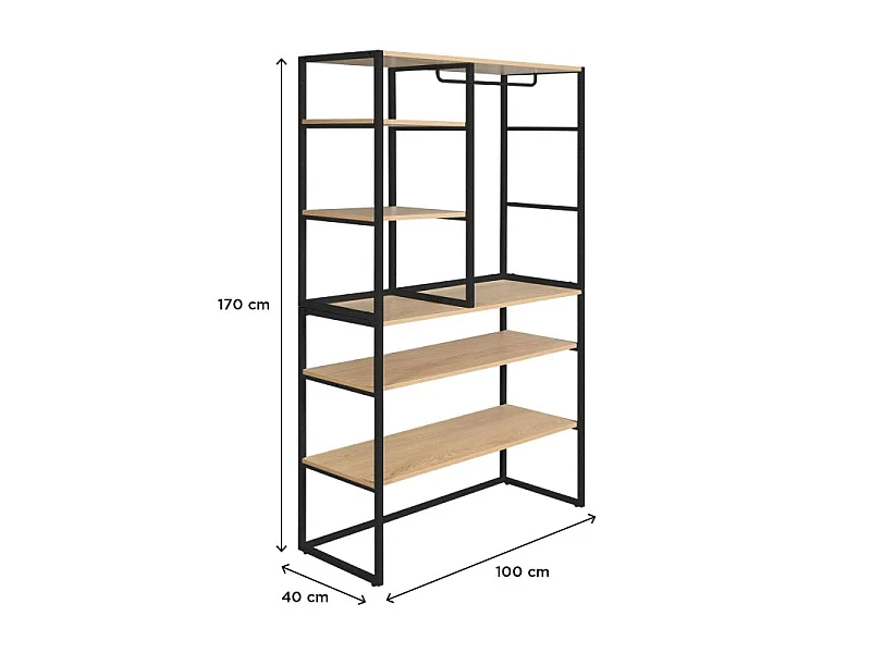 Set di 2 appendiabiti modulari da soffitta 200x85cm KADRA