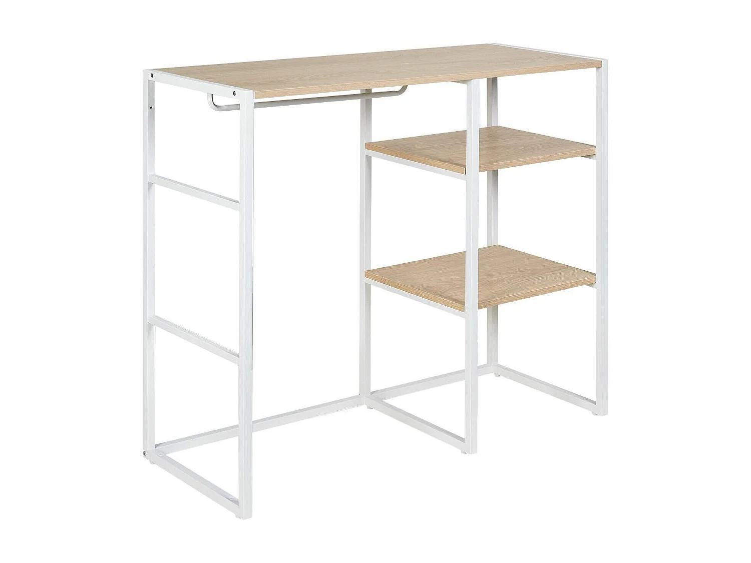 KADRA 100x85cm Dachbodenkleiderständer mit Kleiderschrank und Regalen