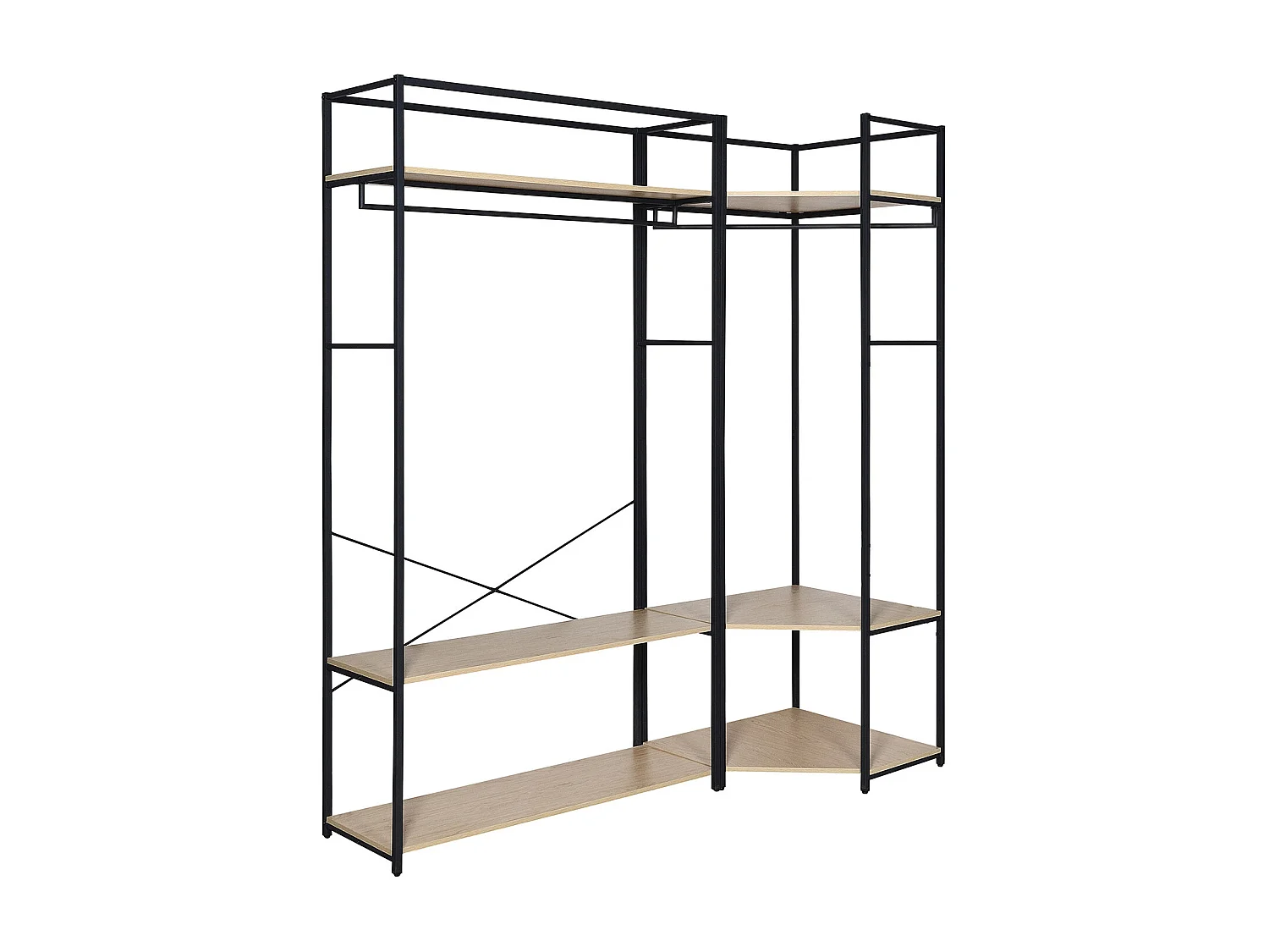 Set di 2 appendiabiti in legno e metallo 180x200cm JUNE