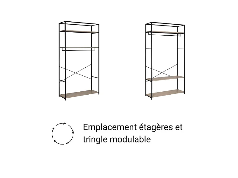 Zestaw 2 wieszaków na ubrania z drewna i metalu 180x200cm CZERWIEC