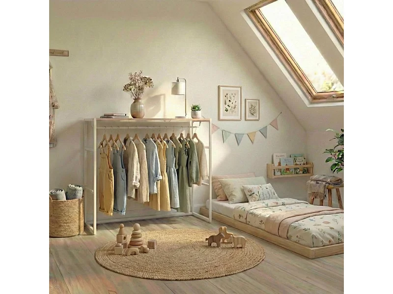 Portant vêtements sous combles KADRA penderie 100x85cm
