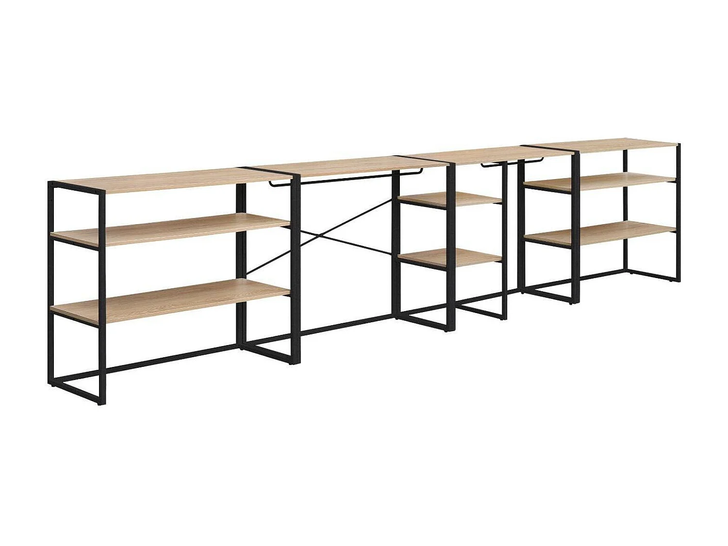 Set van 4 modulaire zolderkledingrekken 400x85cm KADRA
