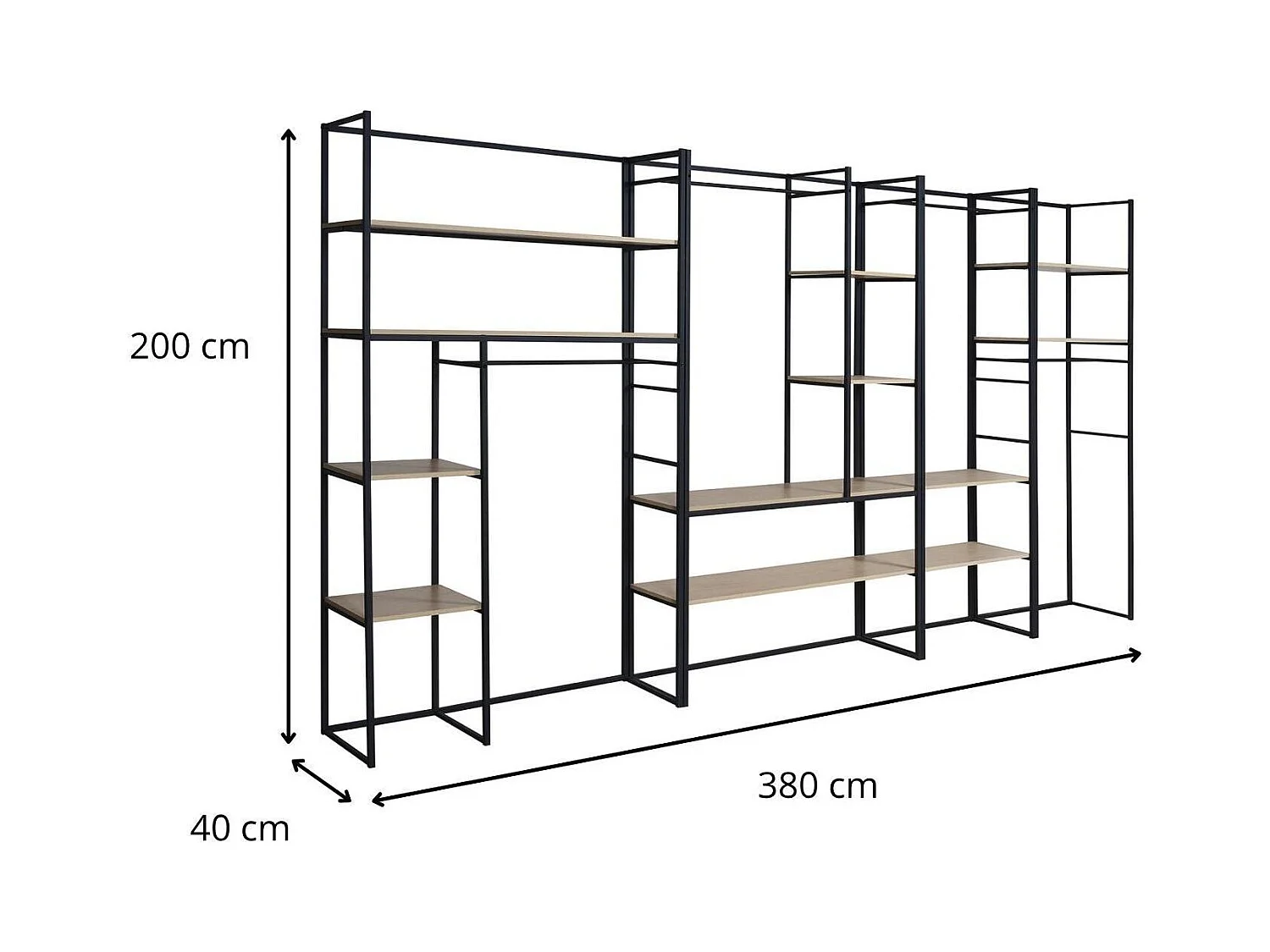 4er-Set ASHTON Kleiderständer aus Holz und Metall