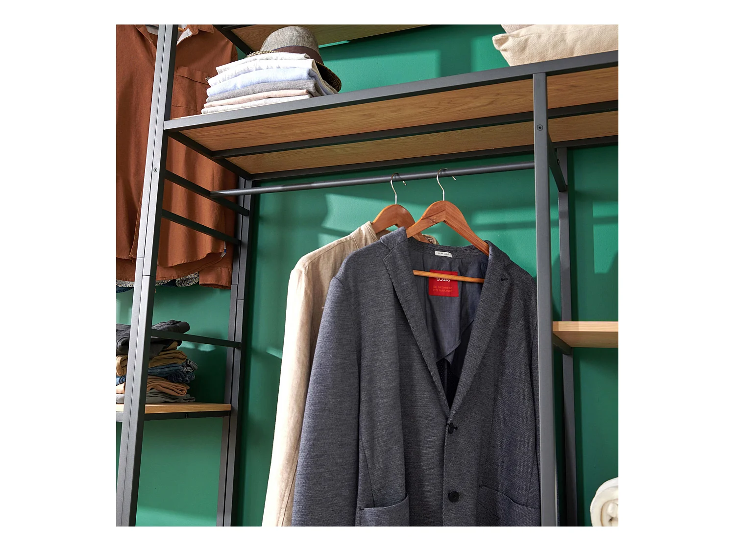 4er-Set ASHTON Kleiderständer aus Holz und Metall