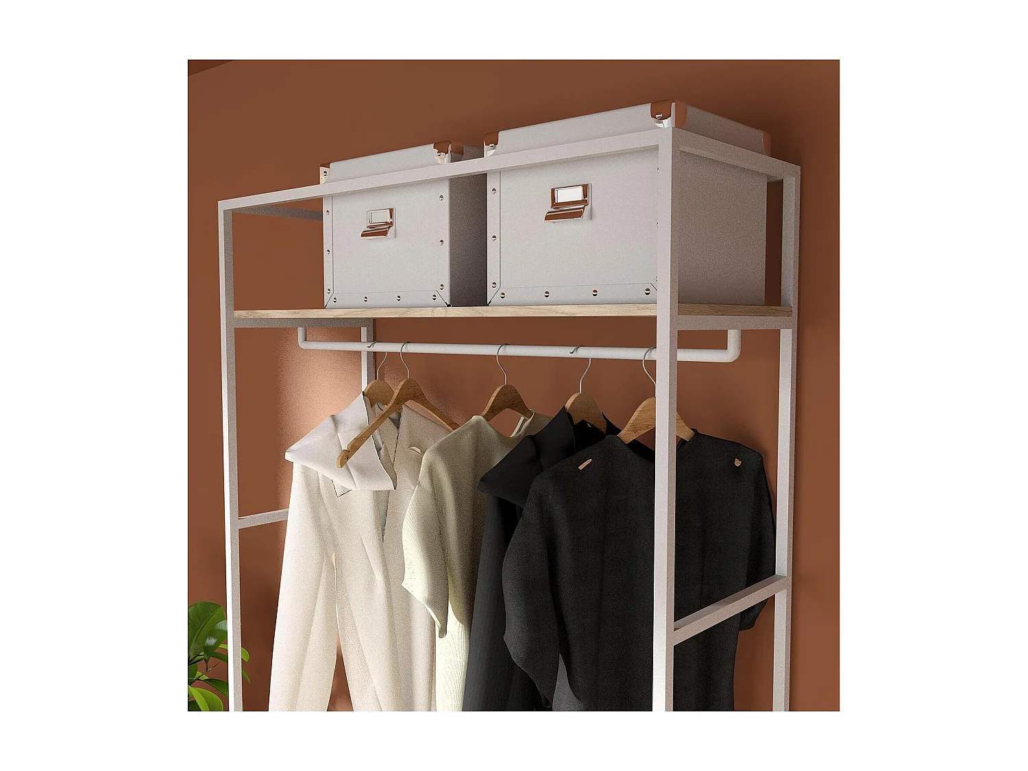 Kleiderständer aus Holz und Metall 110x200cm JUNE