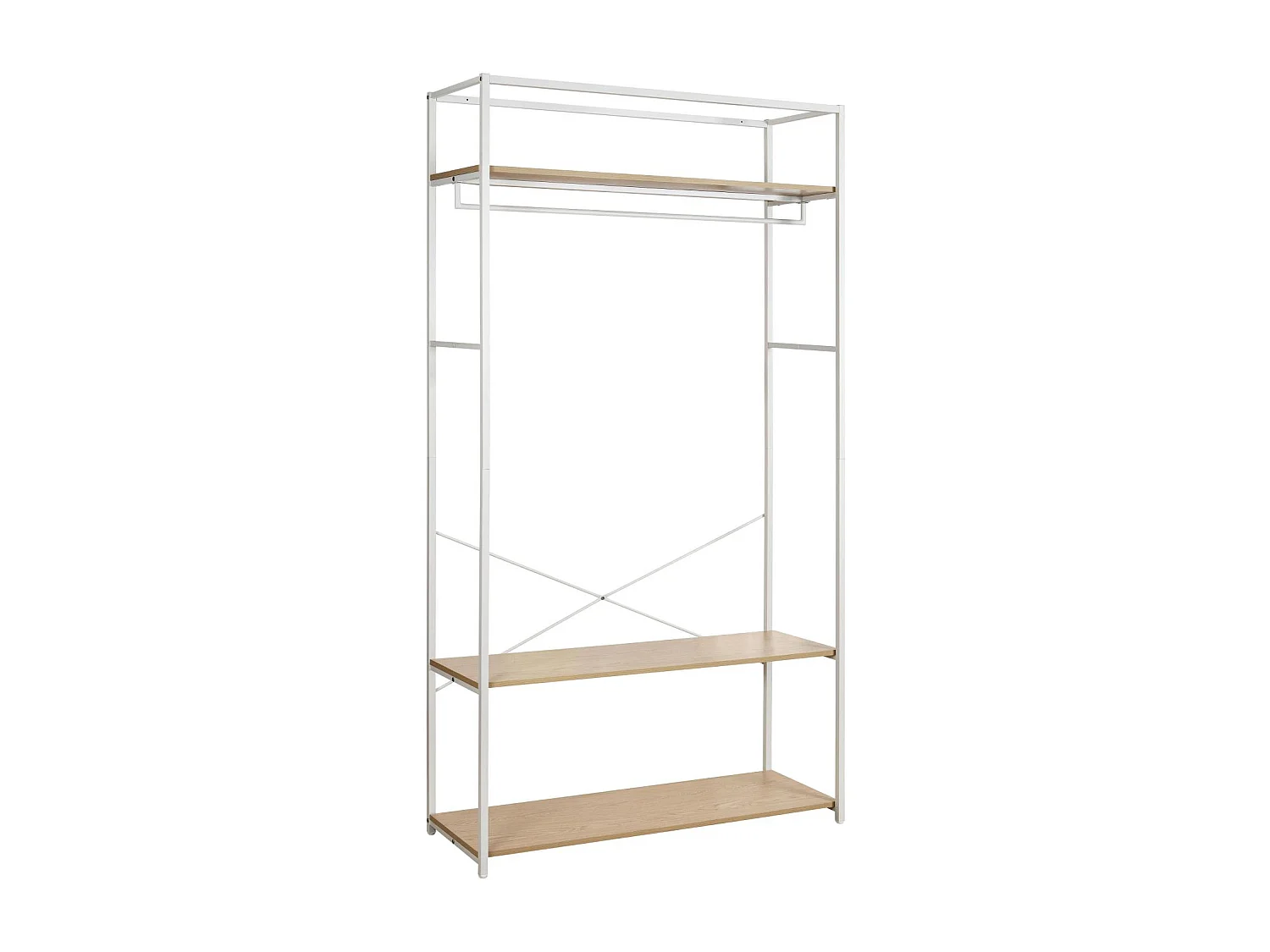 Portant vêtements en bois et métal 110x200cm