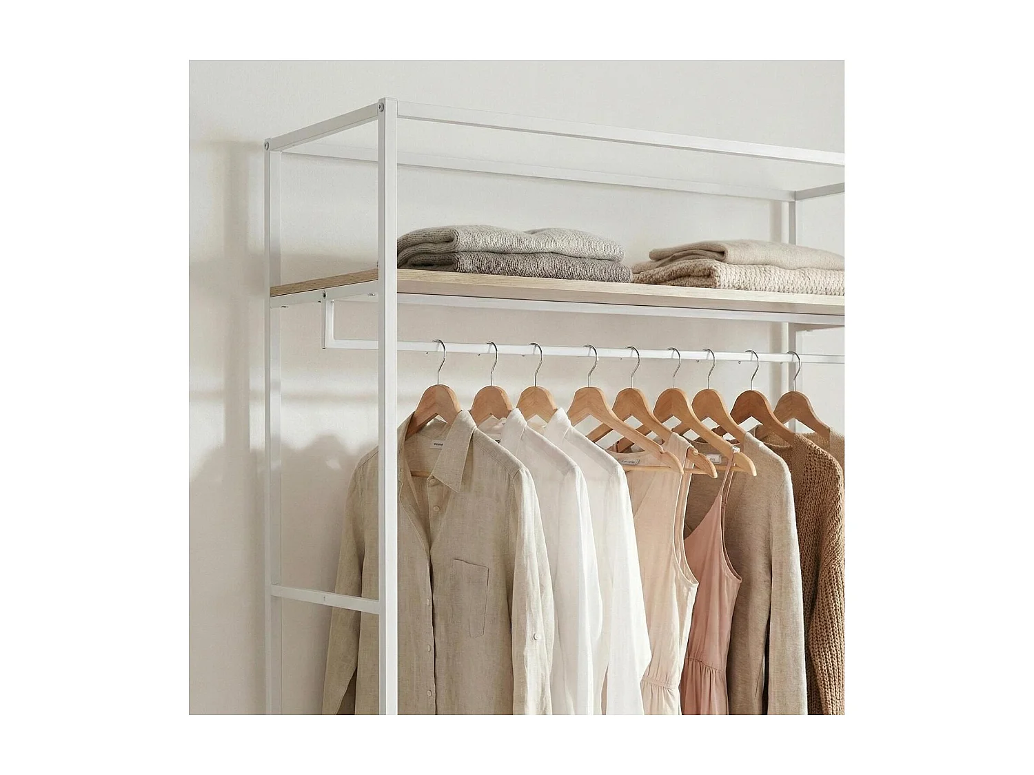 Portant vêtements en bois et métal 110x200cm