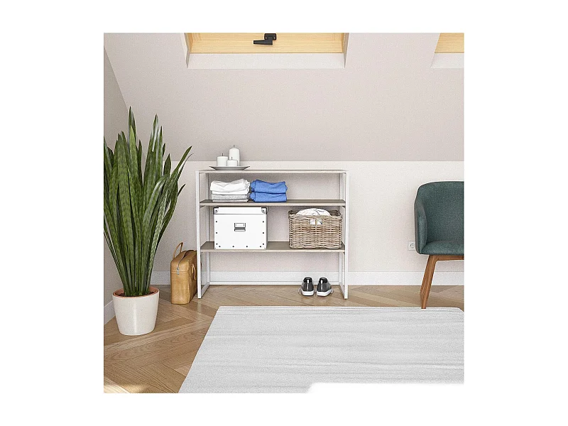 KADRA 100x85cm zolderkledingrek met planken