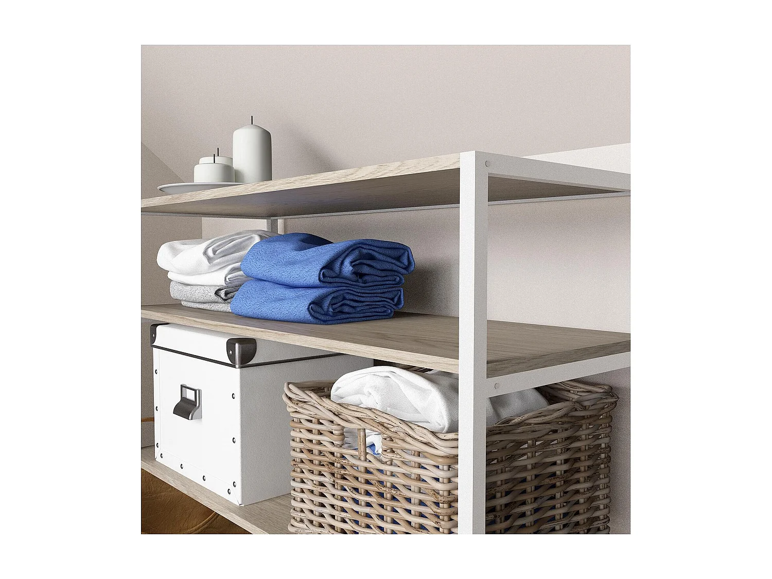 KADRA 100x85cm zolderkledingrek met planken