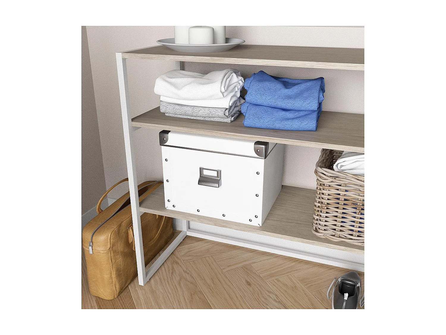 KADRA 100x85cm zolderkledingrek met planken