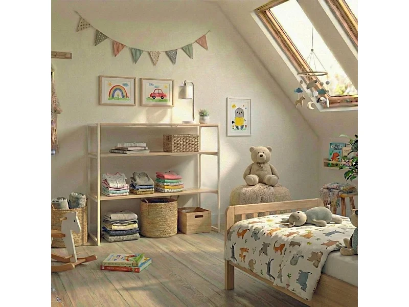 KADRA 100x85cm zolderkledingrek met planken