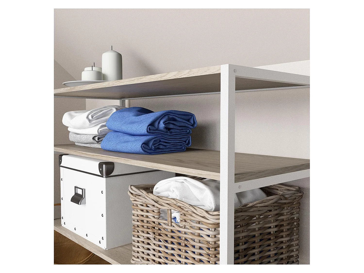 KADRA 100x85cm zolderkledingrek met planken