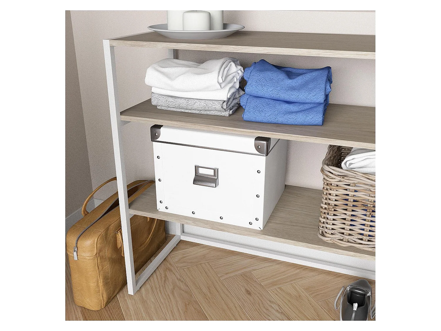 KADRA 100x85cm zolderkledingrek met planken