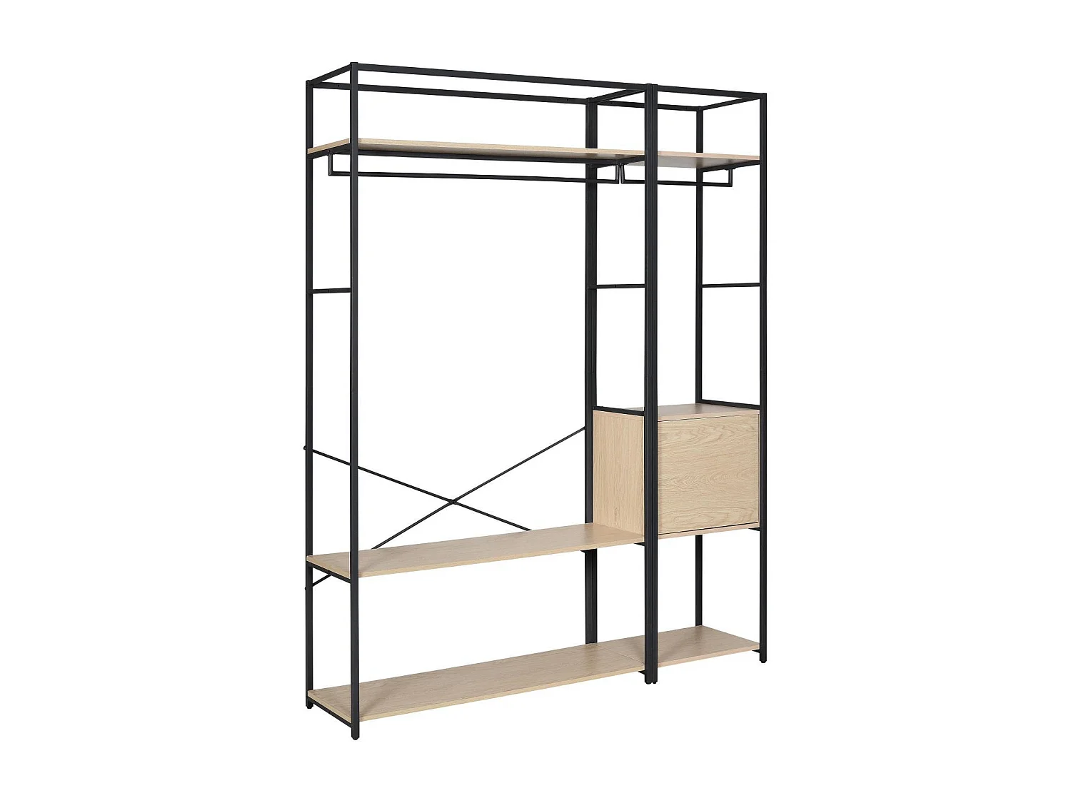 2er-Set Kleiderständer aus Holz und Metall JUNE