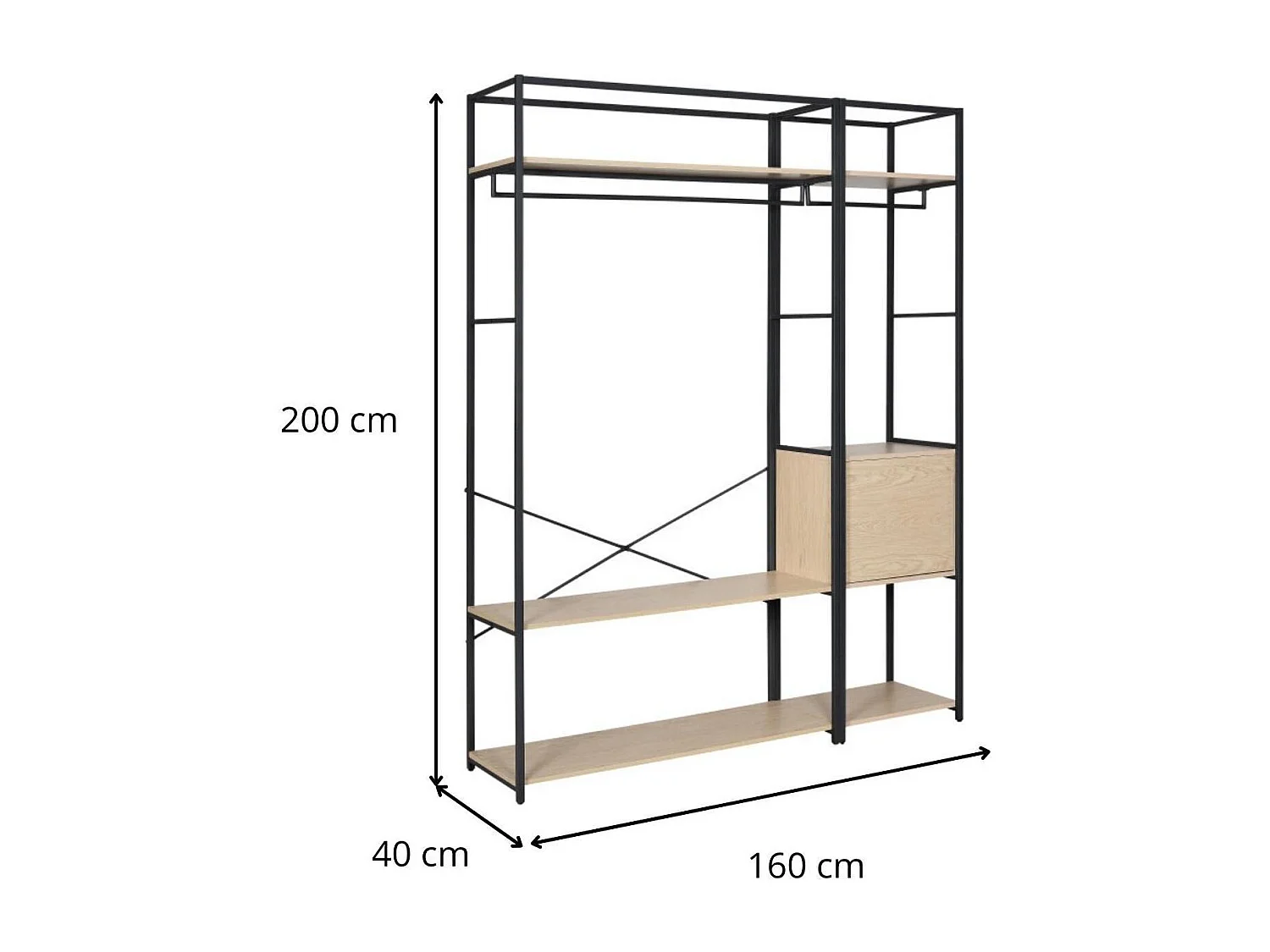 2er-Set Kleiderständer aus Holz und Metall JUNE
