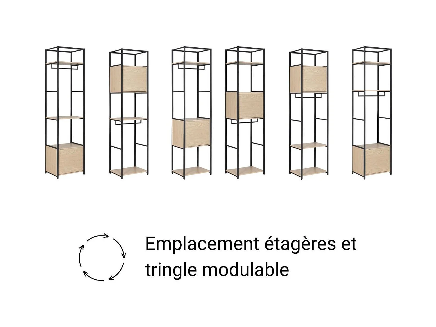 2er-Set Kleiderständer aus Holz und Metall JUNE