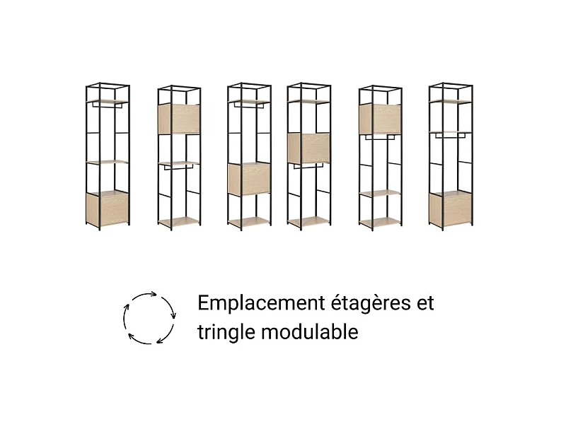 Set di 2 appendiabiti in legno e metallo JUNE
