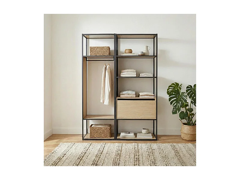 Set di 2 appendiabiti in legno e metallo OSLO