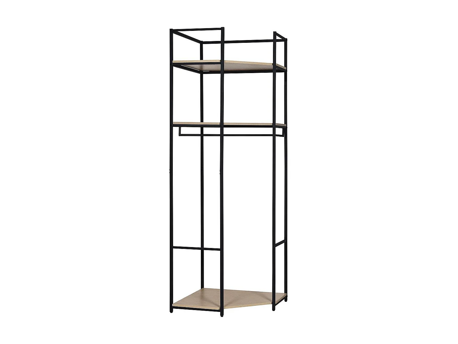 JUNE 70x200cm houten en metalen hoekkledingrek