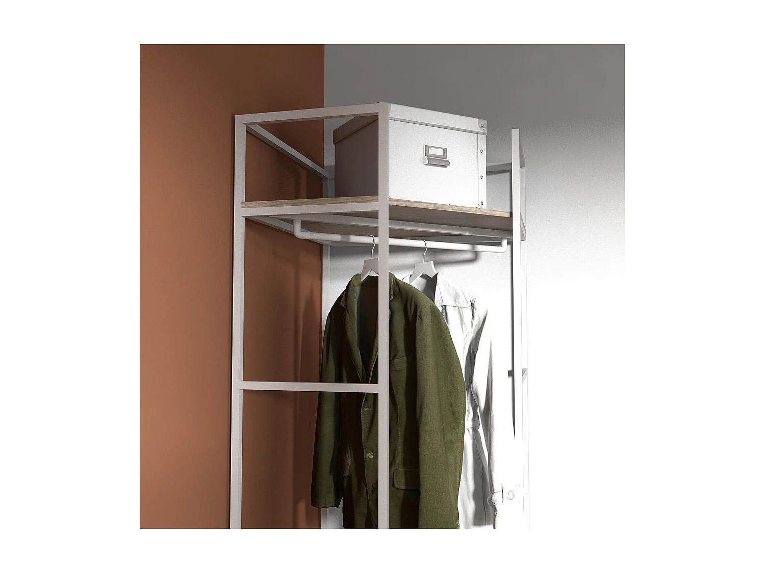 JUNE 70x200cm houten en metalen hoekkledingrek