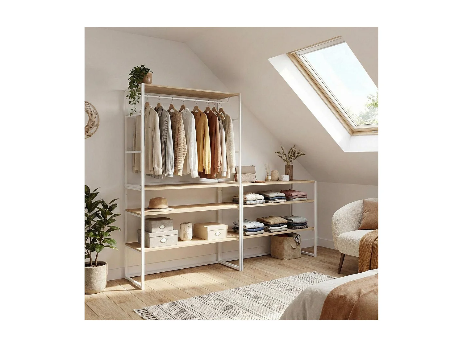 Lot de 3 portants vêtements sous combles KADRA modulables 300x85cm