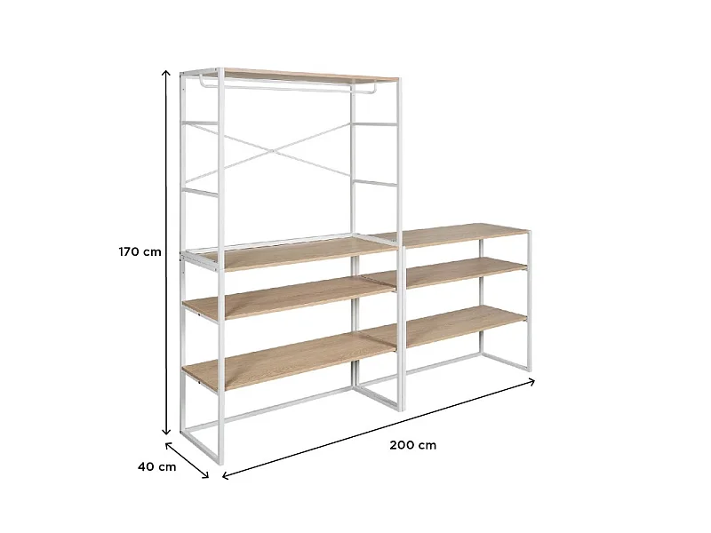 Set di 3 appendiabiti modulari da soffitta 300x85cm KADRA