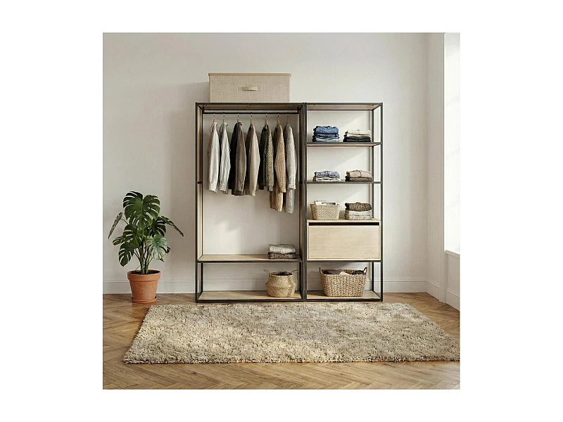 Set di 2 appendiabiti in legno e metallo OSLO