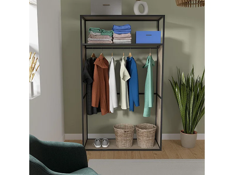 Perchero reversible de madera y metal OSLO