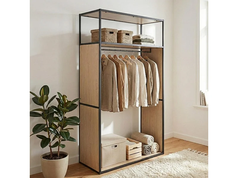 Perchero reversible de madera y metal OSLO