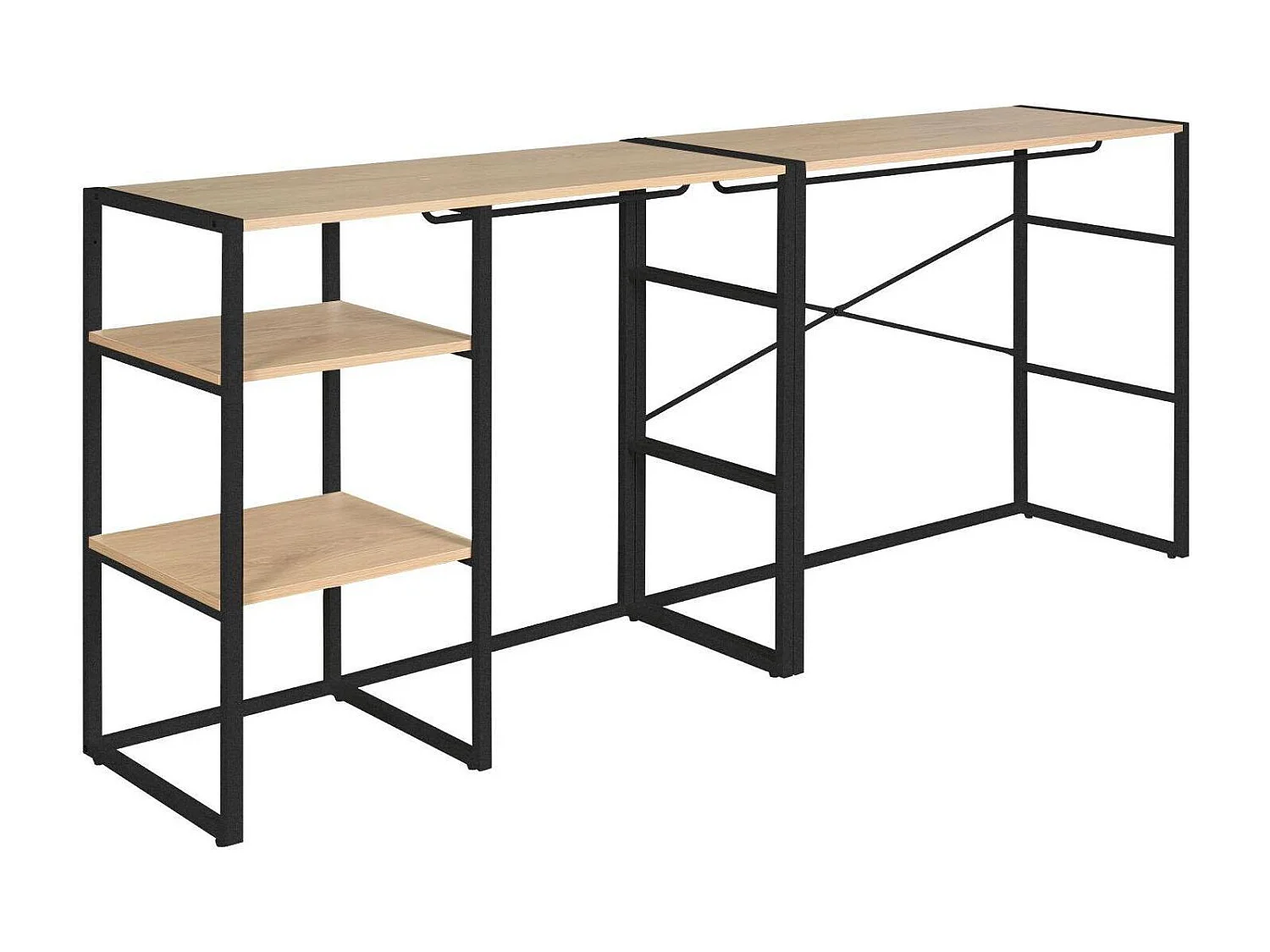 Lot de 2 portants vêtements sous combles modulables 200x85cm