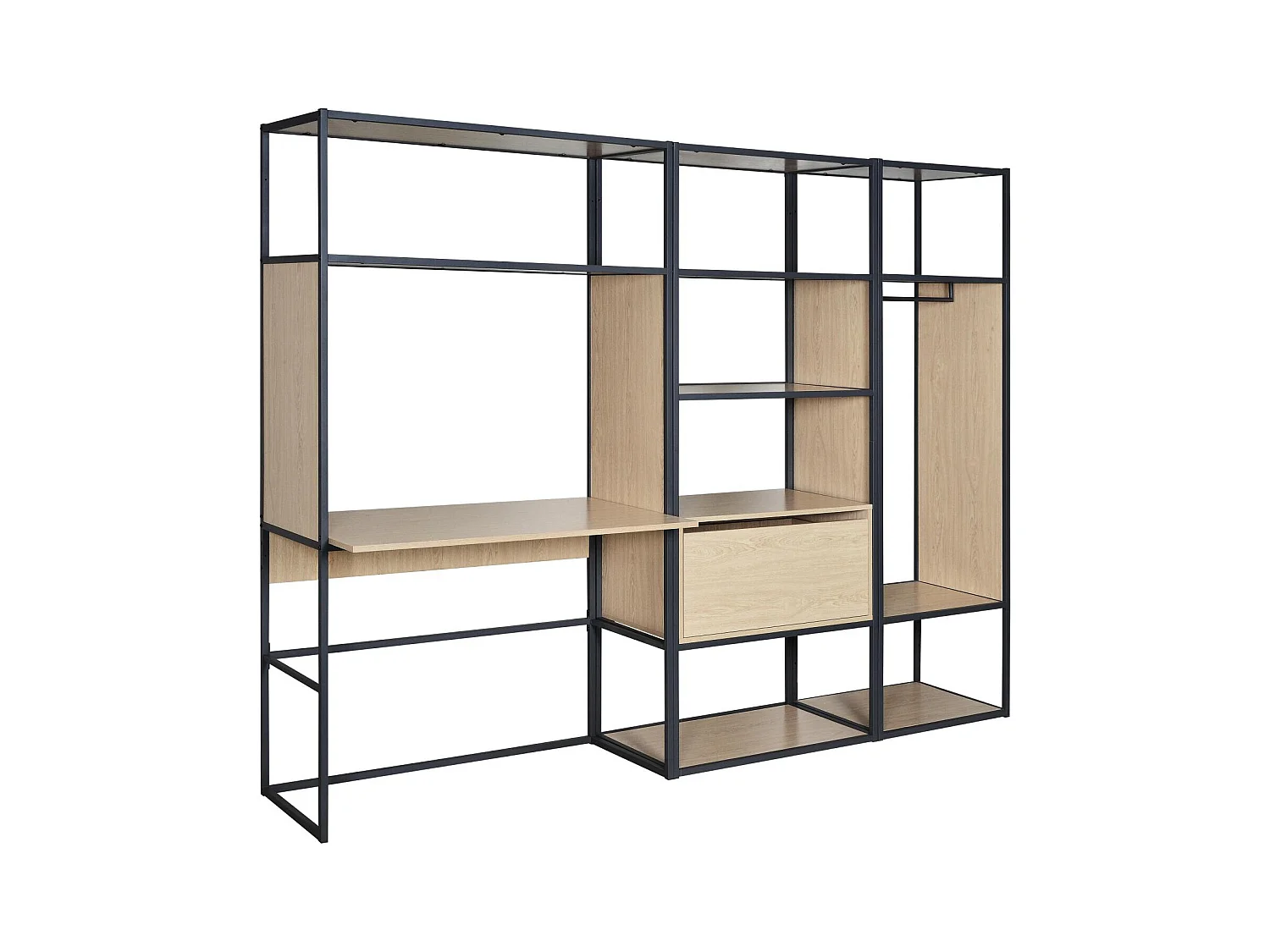3er-Set Kleiderständer aus Holz und Metall OSLO