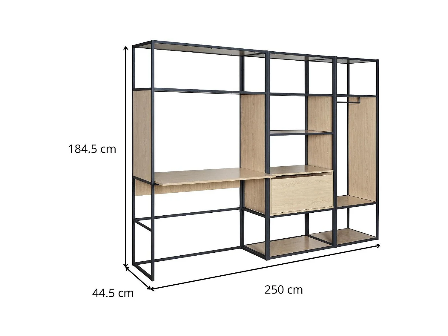3er-Set Kleiderständer aus Holz und Metall OSLO