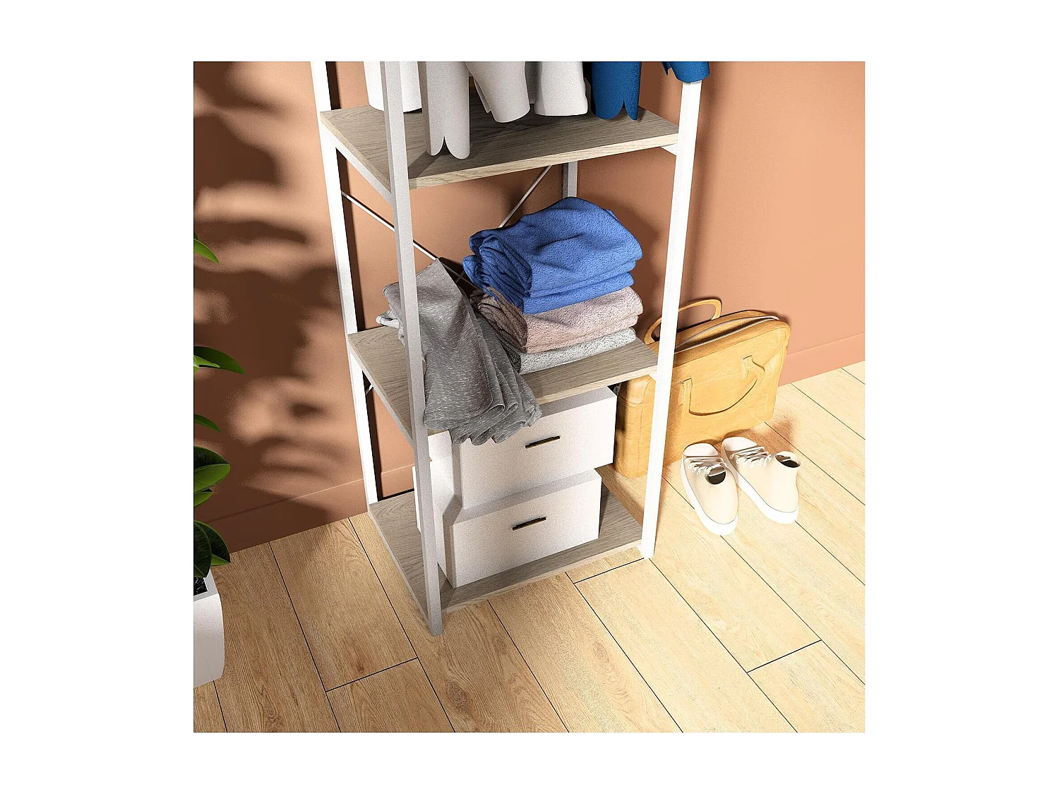 Kleiderständer aus Holz und Metall 50x200cm JUNE